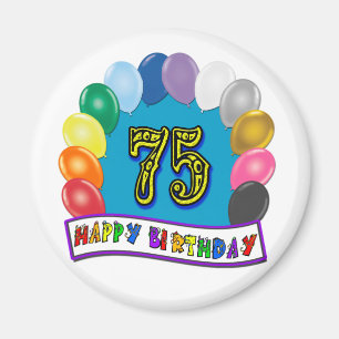 Imán 75.o Regalos de cumpleaños con diseño clasificad