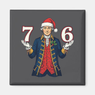 Imán 7-6 6-7 George Washington Santa divertido 67 Meme
