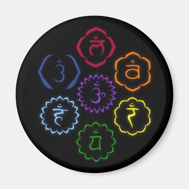 Imán 7 chakras en un círculo (Frente)
