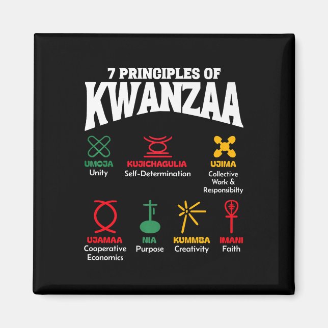 Imán 7 Principios de Kwanzaa Orgullo Africano (Frente)