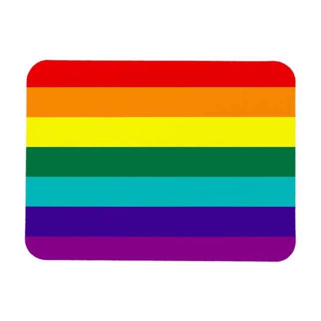 Imán 7 Rayas Bandera del Orgullo Gay Arcoiris Magnet Pr (Horizontal)