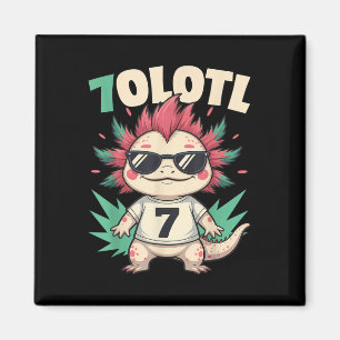 Imán 7olotl Sevenolotl – Número divertido de Axolotl de