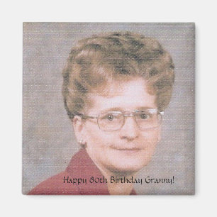 Imán ¡80.a abuelita feliz del cumpleaños!