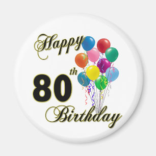 Imán 80.os regalos de cumpleaños y ropa felices del