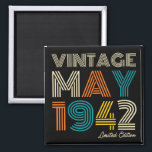 Imán 80th Birthday Vintage 1942 Limited Edition<br><div class="desc">Regalo de cumpleaños de 80th Birthday Vintage 1942 Limited Edition</div>