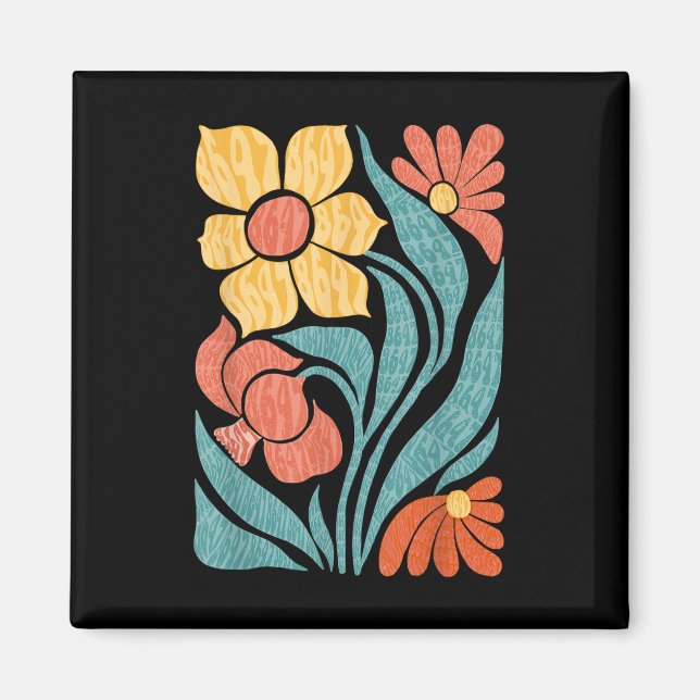 Imán 8647 Boho floral sutil anti Trump (Frente)