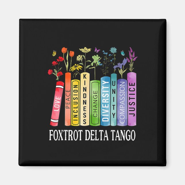 Imán 8647 Foxtrots Tangos Deltas Libro Flor Resistir Bo (Frente)