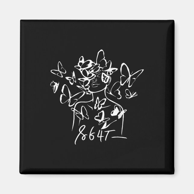 Imán 8647 Incursión contra Trump en floral 86 47 (Frente)