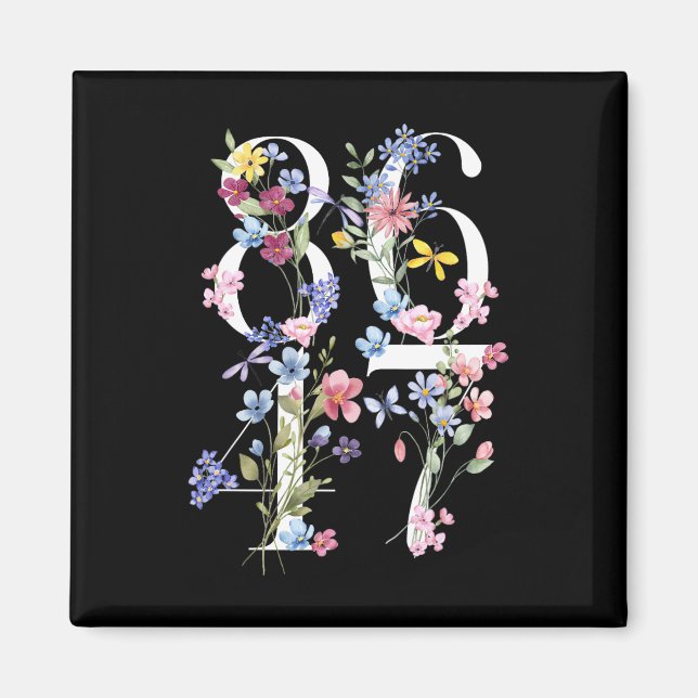 Imán 8647 Sutil Anti Trump 86 47 Floral Boho Estilo 1 (Frente)