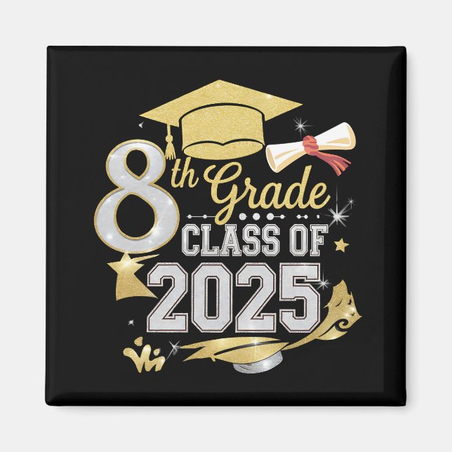 Imán 8.º Grado De Graduación De 2025 (Frente)