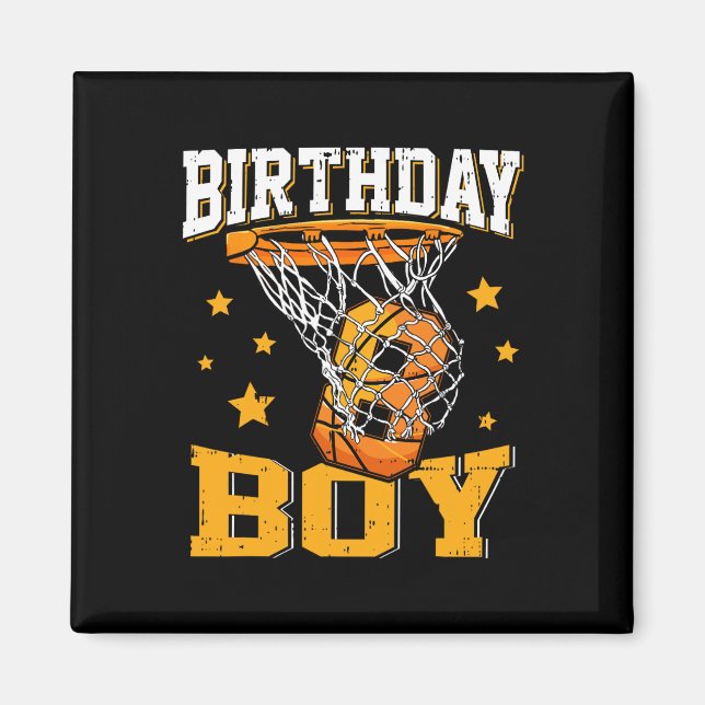 Imán 8.º Nacimiento Basketball Boy Baloncesto de 8 años (Frente)