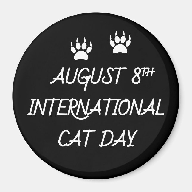 Imán 8 de agosto Día Internacional del Gato (Frente)