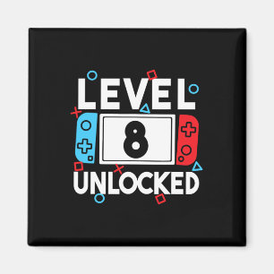 Imán 8 Jugador desbloqueado 8º cumpleaños Videojuegos N