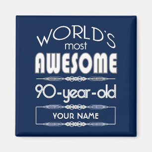 Imán 90.º Día Mundial Mejor Azul Oscuro