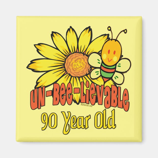 Imán 90° cumpleaños - Increíble a los 90 años (Frente)