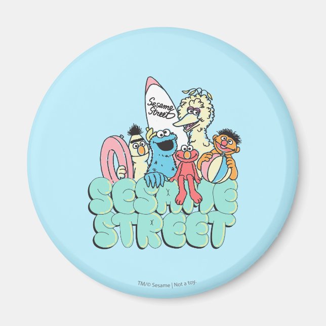 Imán 90's Sesame Street Vintage Surf (Frente)