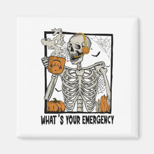 Imán 911 Dispatcher Halloween Skeleton What Your Emerge