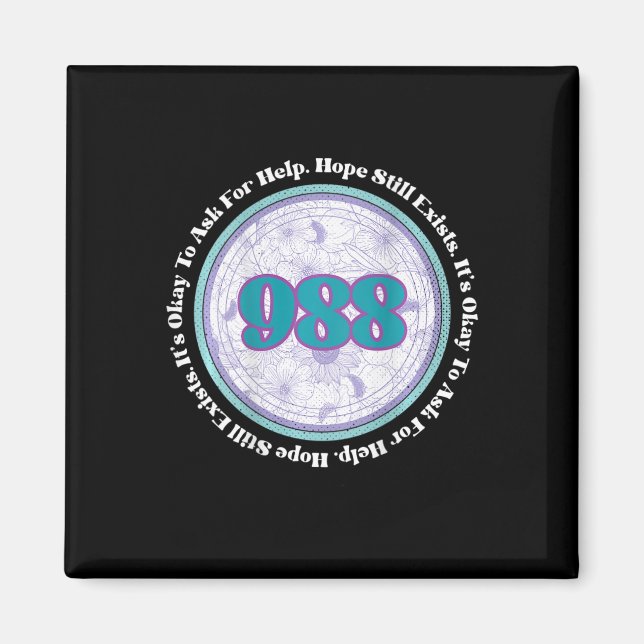 Imán 988 Prevención del suicidio Está bien pedir ayuda  (Frente)