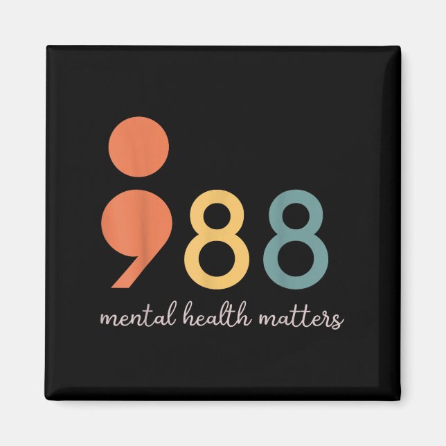 Imán 988 Semicolón Salud Mental S Prevención Del Suicid (Frente)