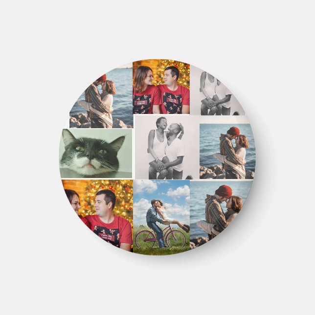 Imán 9 Photo Custom Personalized Collage (Frente)