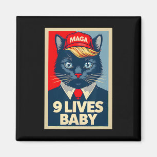 Imán 9 vidas por el gracioso gato Trump 2024 Presi
