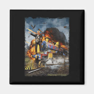 Imán A Bordo De La Divertida Tren De Trump, Donald Trum