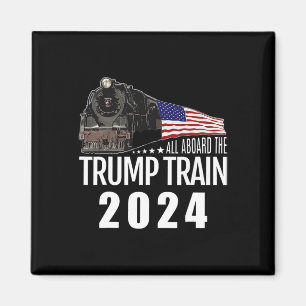 Imán A bordo del tren Trump 2024 Bandera Americana 2