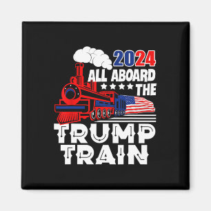Imán A bordo del tren Trump 2024 Bandera estadounidense
