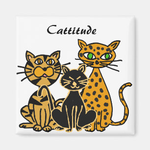 Imán A.C. divertido de Cattitude de los gatos