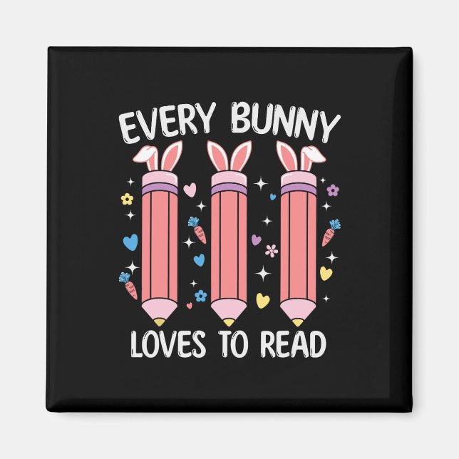 Imán A Cada Conejito Le Encanta Leer Libros De Maestros (Frente)