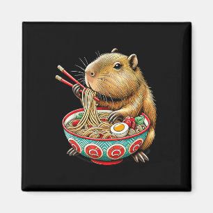 Imán A Capybara le encanta el fideo, el capibara come e