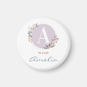 Imán A es para Amelia (o nombre personalizado) Niña Beb