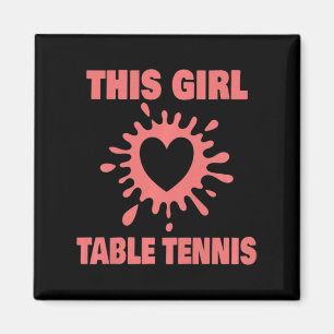 Imán A Este Chica Le Encanta El Tenis De Mesa Divertido