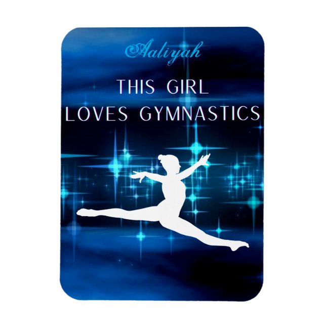 Imán A este Chica le encanta la gimnasia negra, azul, b (Vertical)