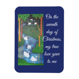 Imán A Flock of Seven Swans-A-Swimming