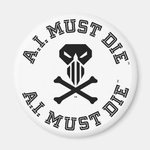 Imán A.I. Must Die™ Logo (College Font) Magnet