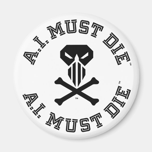 Imán A.I. Must Die™ Logo (College Font) Magnet (Frente)