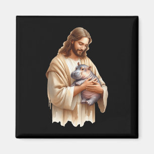 Imán A Jesús Le Encanta Moo Deng Bouncy Pig Cute Ba