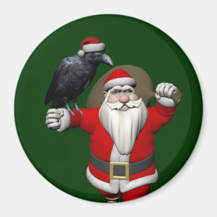Imán A Jolly Santa Claus le encantan los Black Ravens