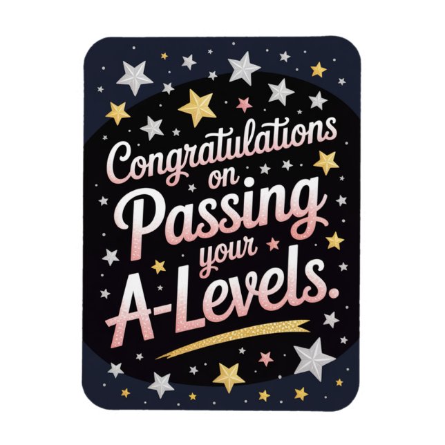 Imán A Level Exam radiant star Congratulation cards (Vertical)