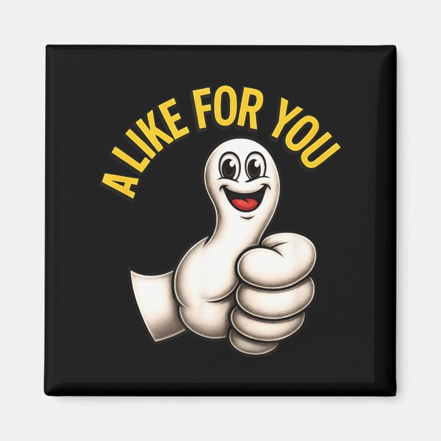 Imán A Like For You, Funny Thumbs Up Cartoon Design For (Frente)