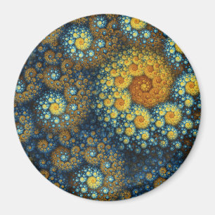 Imán "a.lone" espiral orgánica azul fractal