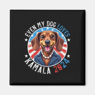 Imán A mi perro le encanta Kamala 2024 Dachshund Lover 