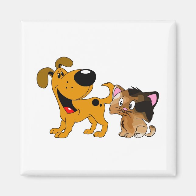 Imán ¡A Mi Perro Le Encantan Los Gatos! (Frente)