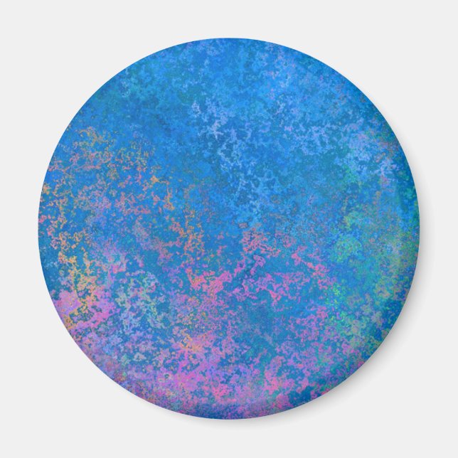 Imán A orillas del mar Tinta de Alcohol, Abstracto Pour (Frente)