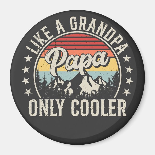 Imán A papá le gusta el abuelo sólo un círculo retro má (Frente)