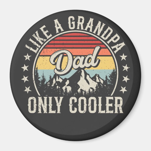 Imán A papá le gusta el abuelo y su círculo retro más f (Frente)