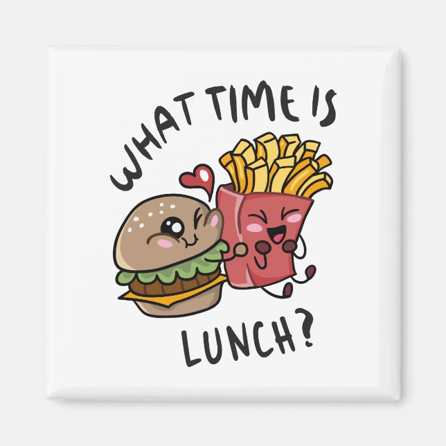 Imán ¿A qué hora es el almuerzo? (Frente)