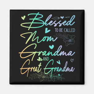Imán A Ser Llamada Mamá Abuela Y Gran Abuela Floral