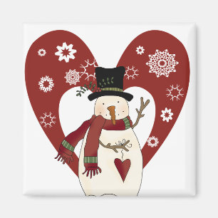 Imán A Snowman le encantan las camisetas de nieve y los